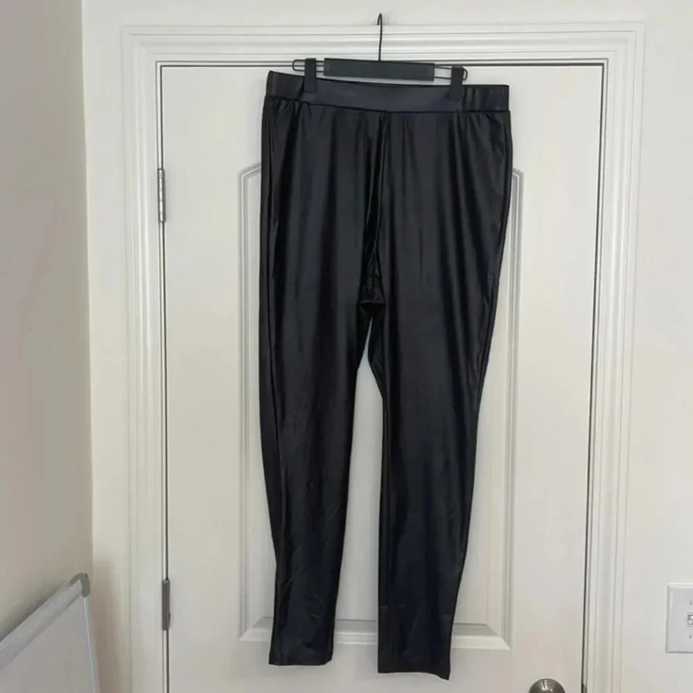 SHEIN CURVE FAUX LEATHER BLACK PANTS SIZE 1XL